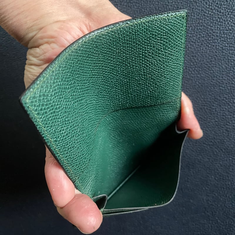 atelier fugosen 「ササマチ 名刺入れ So-04 」 黒桟革 翠 × dau