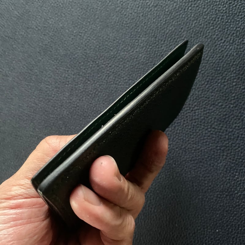 atelier fugosen 「ササマチ 名刺入れ So-04 」 黒桟革 翠 × dau