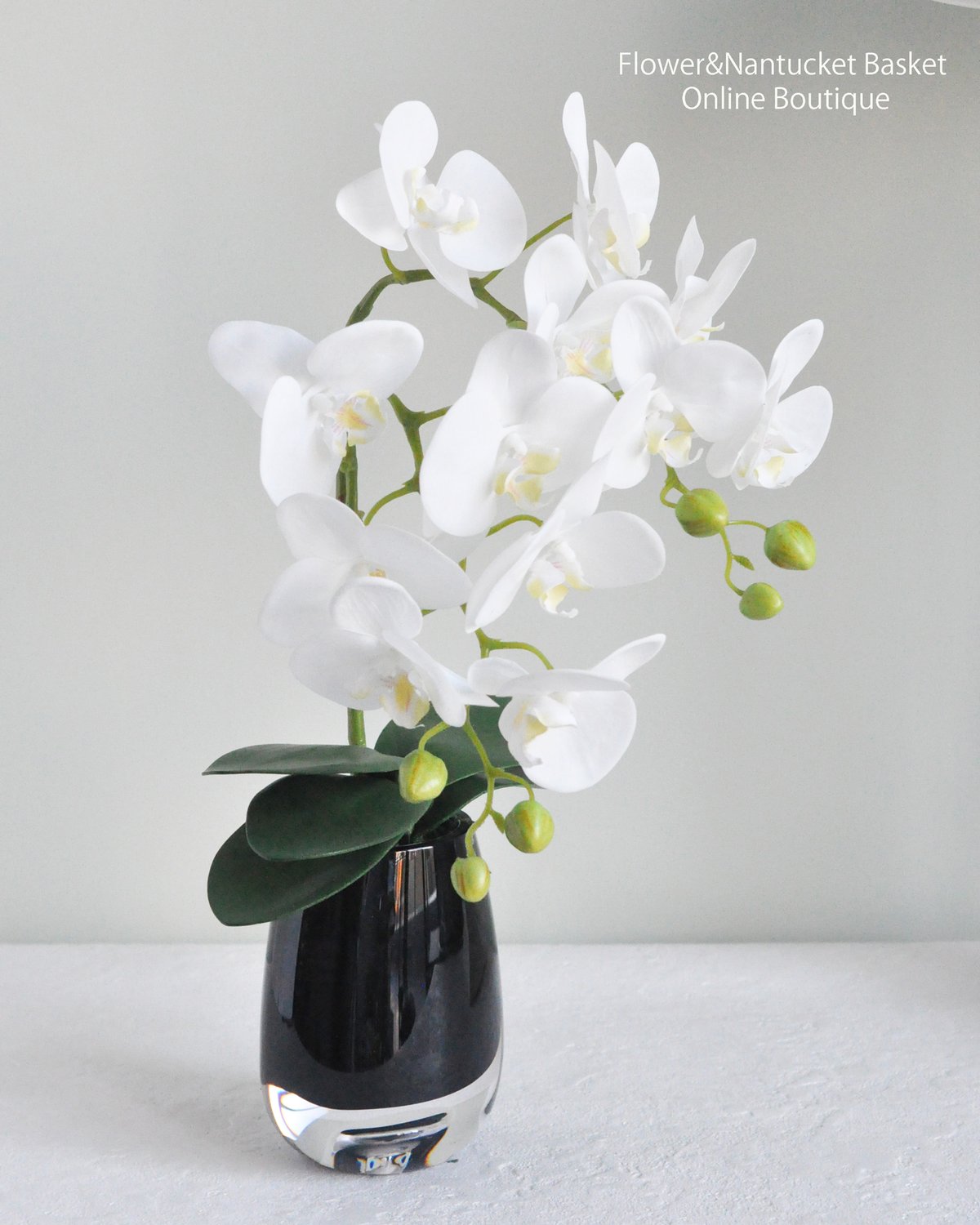 ⑨ 造花アレンジメント 白色　胡蝶蘭花束 アートフラワー　花器入　インテリア Amazon｜造花インテリア 胡蝶蘭 枯れない花 装飾花 アート