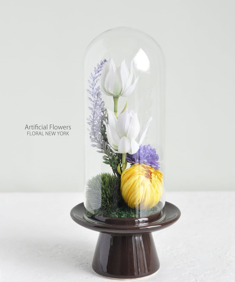 仏花・ガラスドーム入りLサイズ（アーティフィシャルフラワー