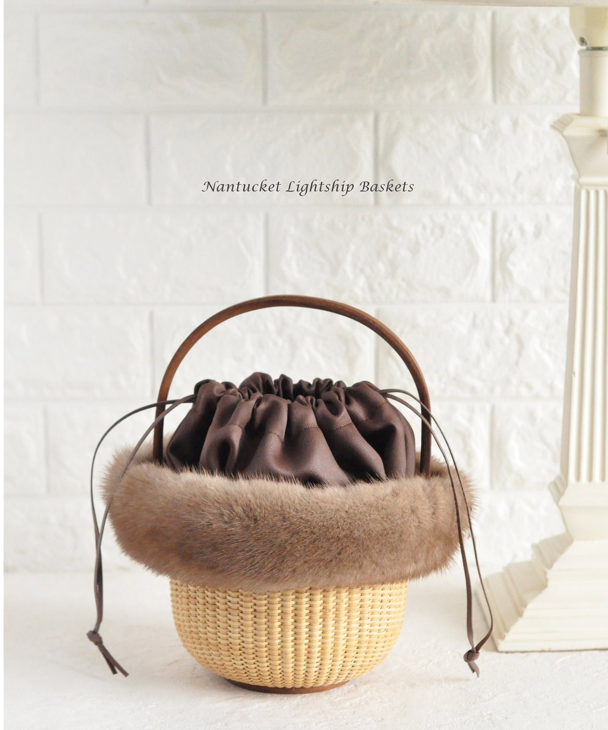 ナンタケットバスケットファー付き内袋！floral New York