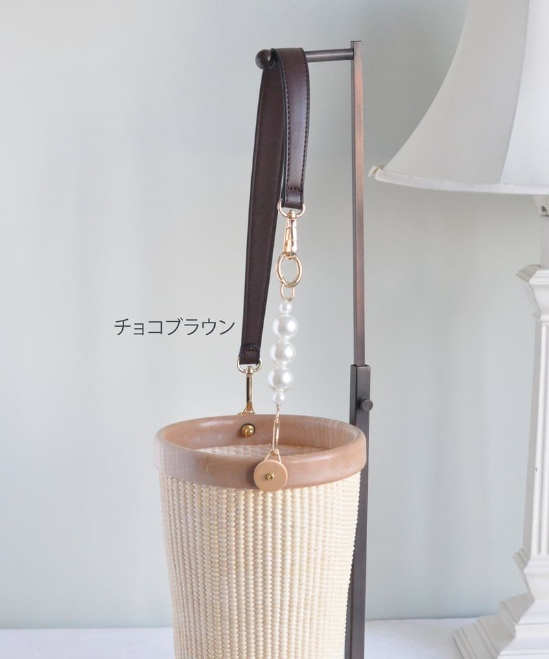 BIGパール付きフェイクレザーハンドル】 | Flower&Nantucket Basket