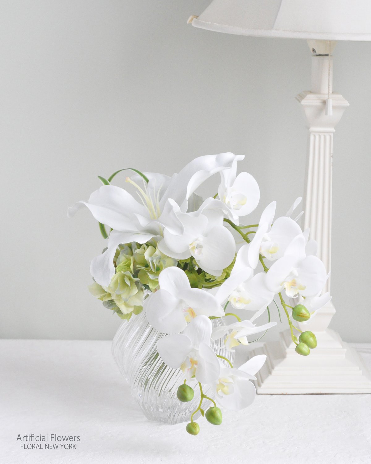 アートフラワー・カサブランカと胡蝶蘭のウォーター