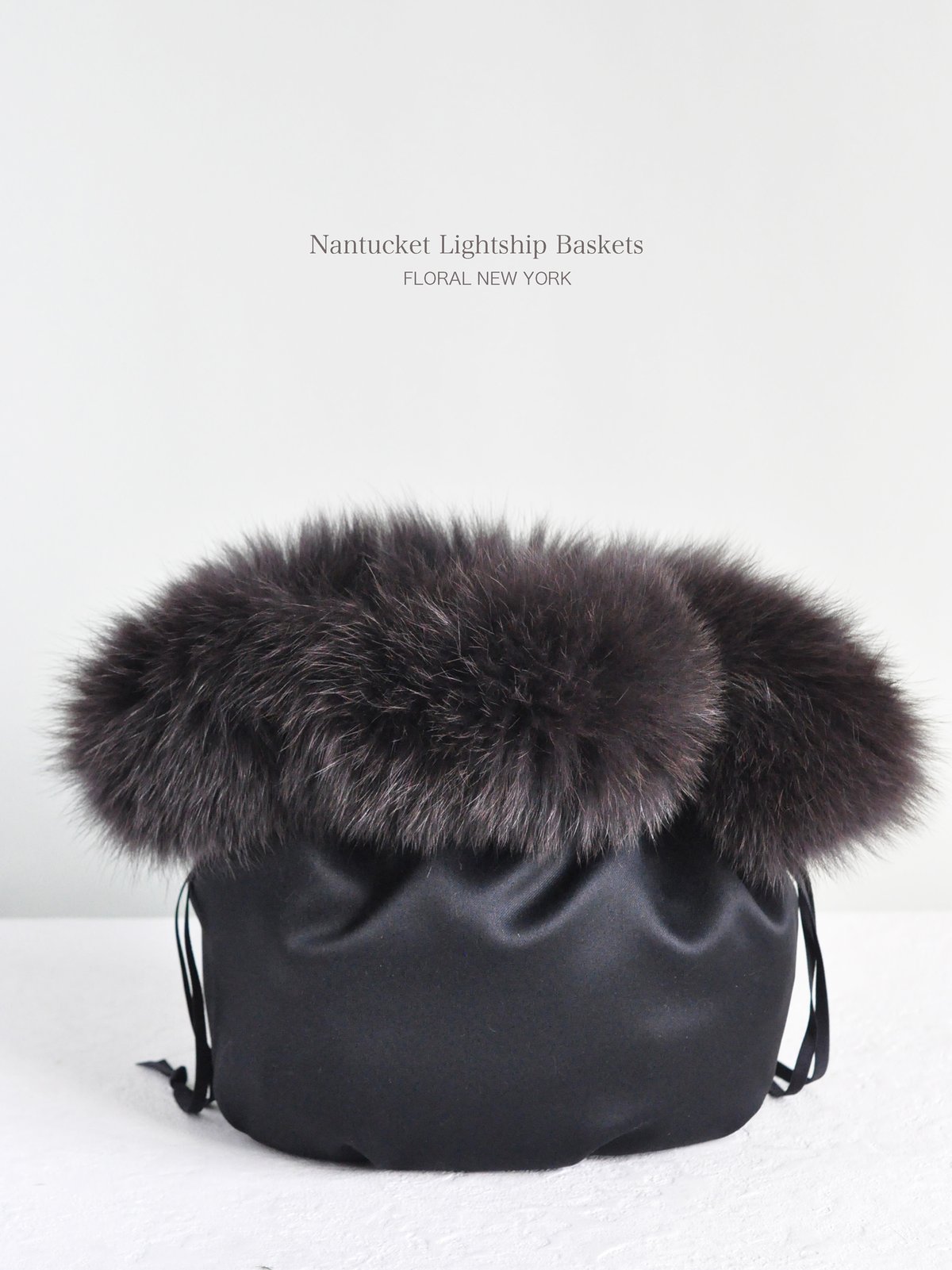 フォックスファー付きインナーバッグ・オーバル型】アズティック