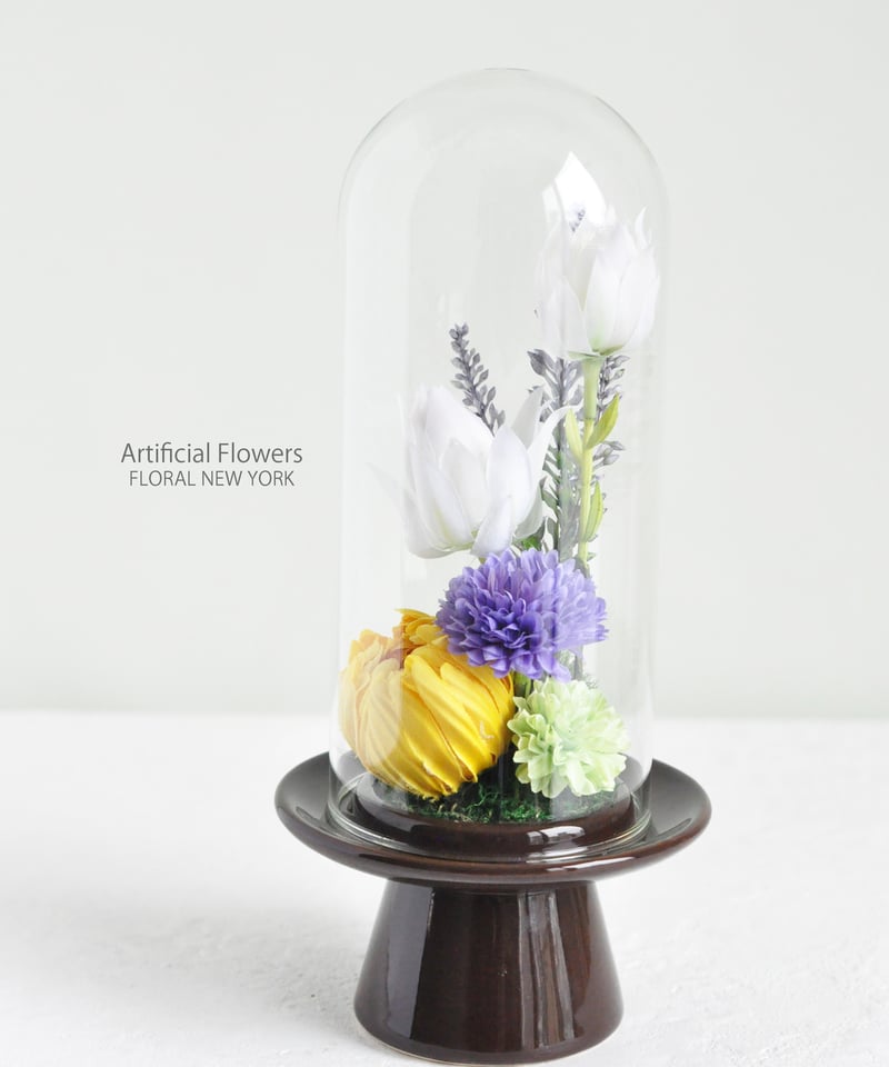 仏花・ガラスドーム入りLサイズ（アーティフィシャルフラワー