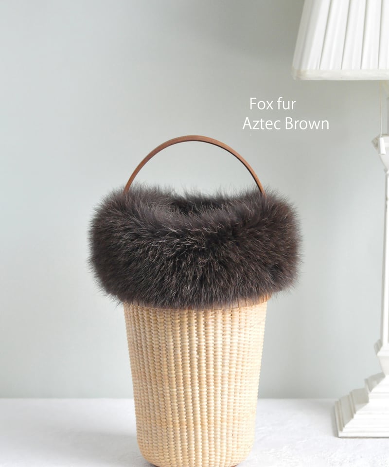 フォックスファー付きインナーバッグラウンド型】 | Flower&Nantucket