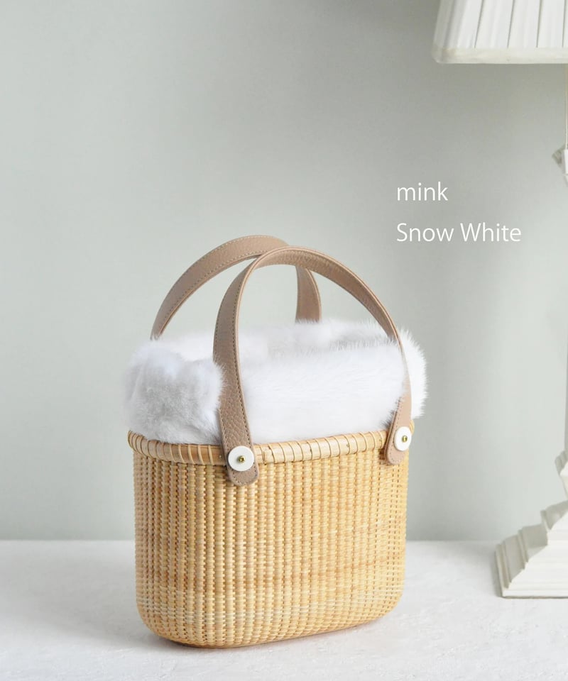 ナンタケットバスケット　ミンク付きインナーバッグ ミンクファー付きインナーバッグ・ボリュームイプ
