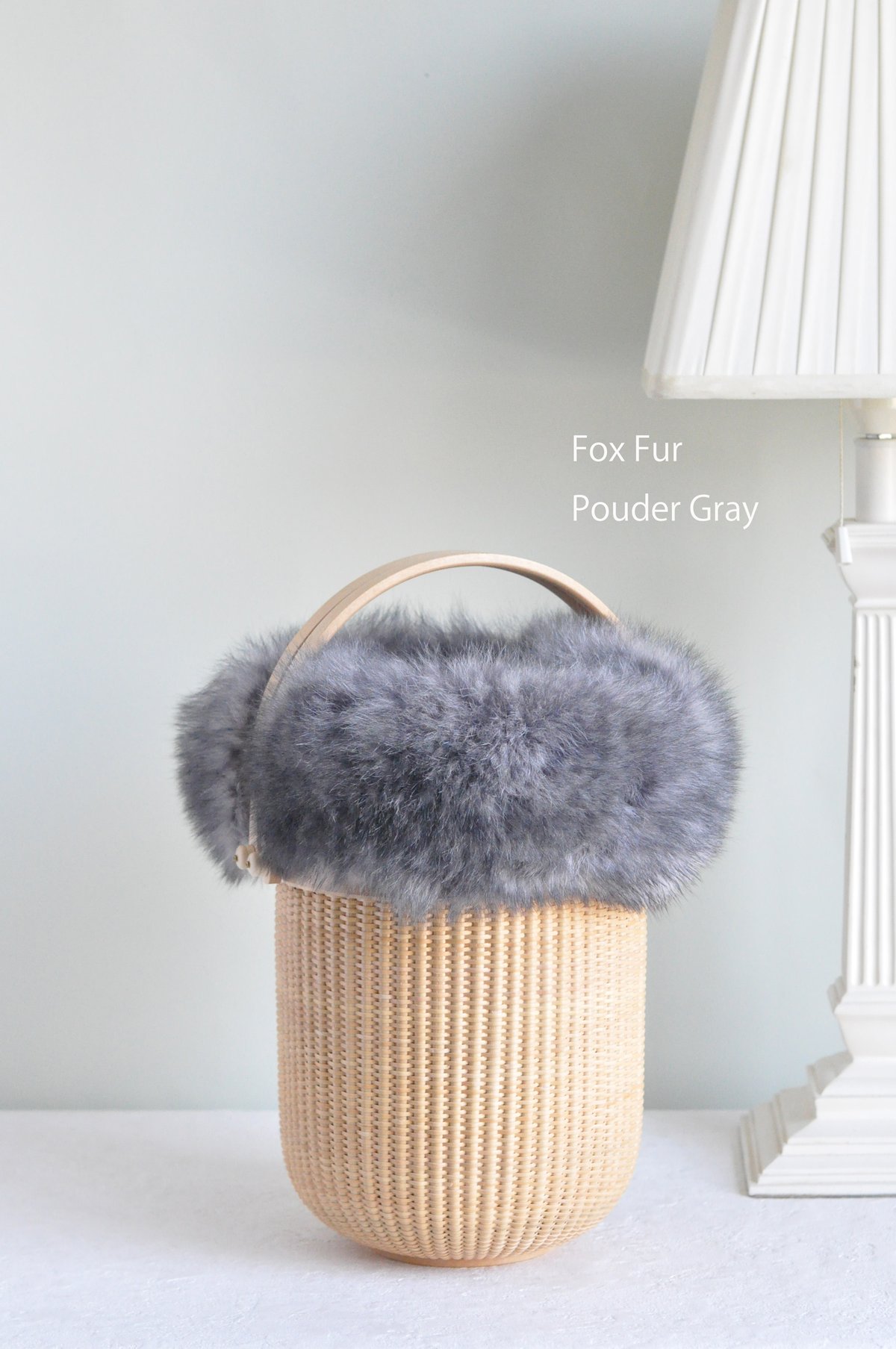 フォックスファー付きインナーバッグラウンド型】 | Flower&Nantucket