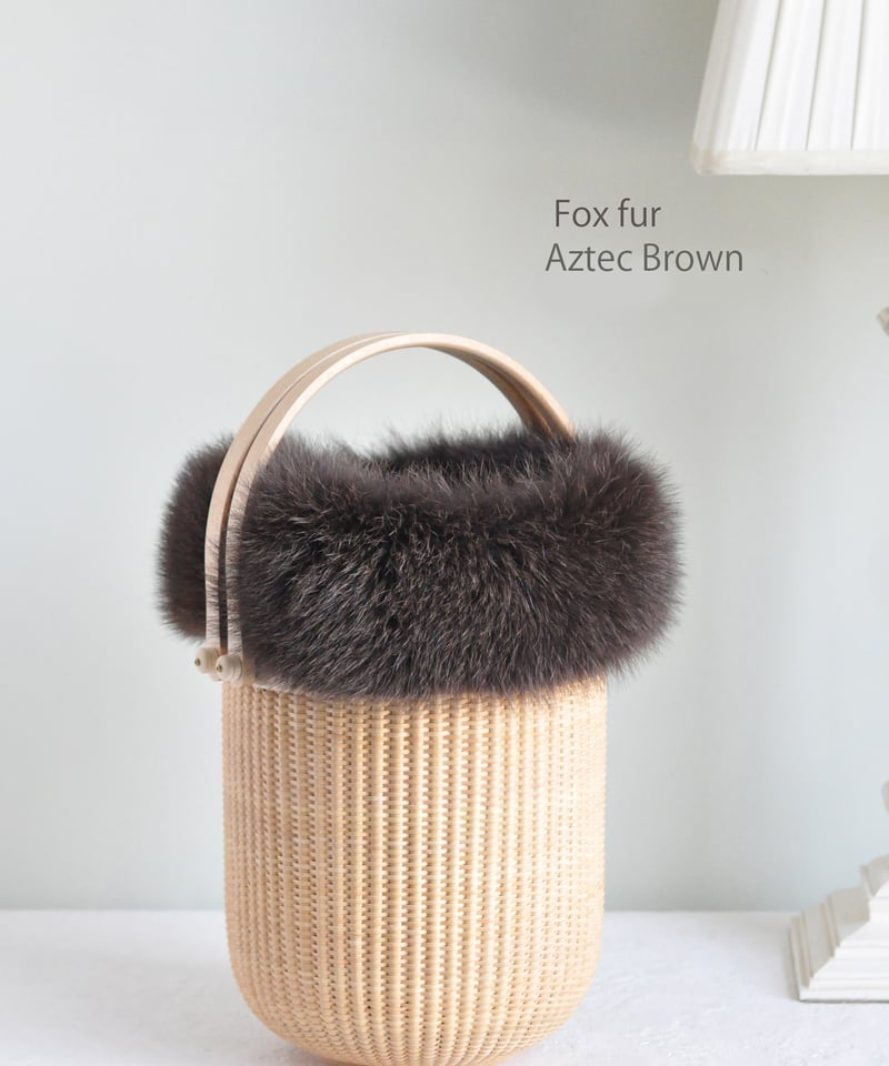 フォックスファー付きインナーバッグラウンド型】 | Flower&Nantucket