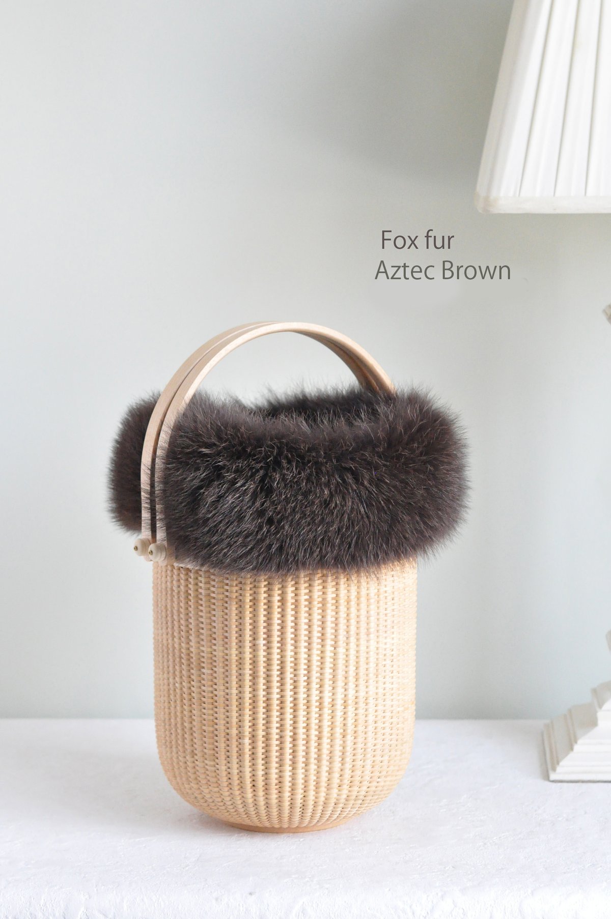 フォックスファー付きインナーバッグラウンド型】 | Flower&Nantucket