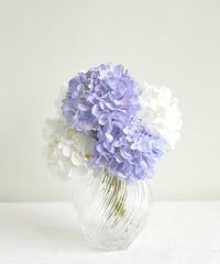 【2色の紫陽花のウォーターアレンジメント(ホワイト＆パープル）】アーティフィシャルフラワー