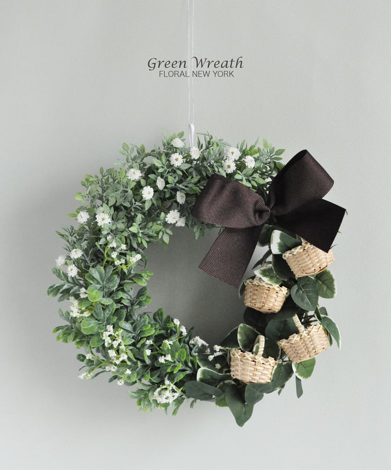 ハワイアンフラワーのバスケットリース…ミディブライスサイズ