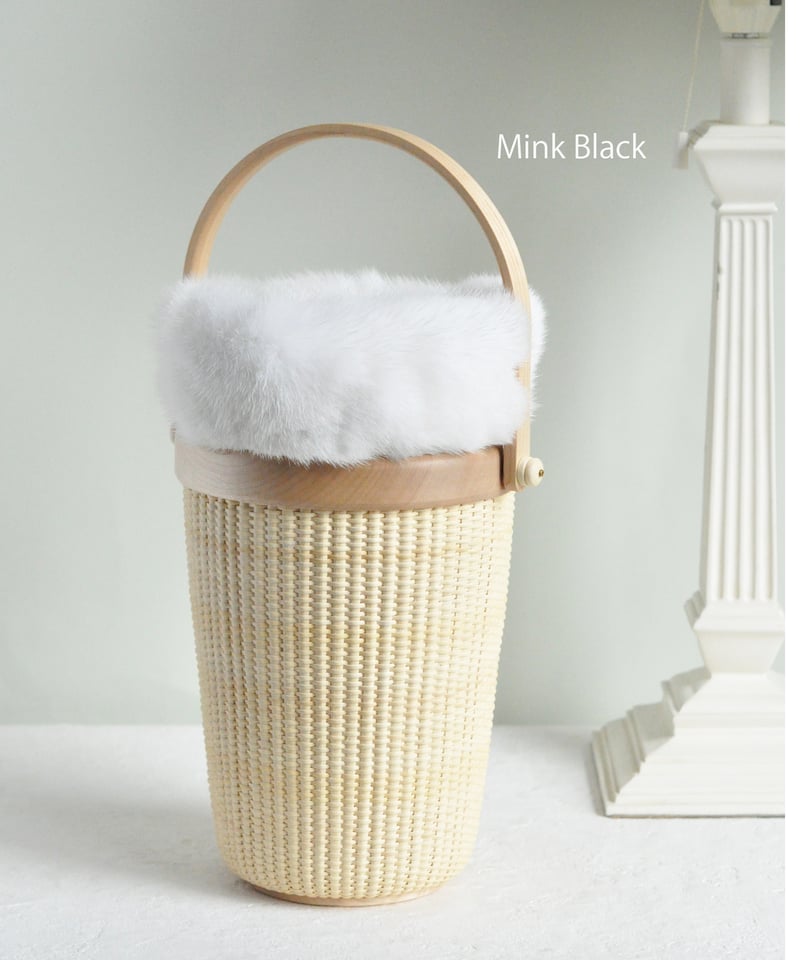 ナンタケットバスケット　ミンク付きインナーバッグ ミンクファー付きインナーバッグ・ボリュームイプ
