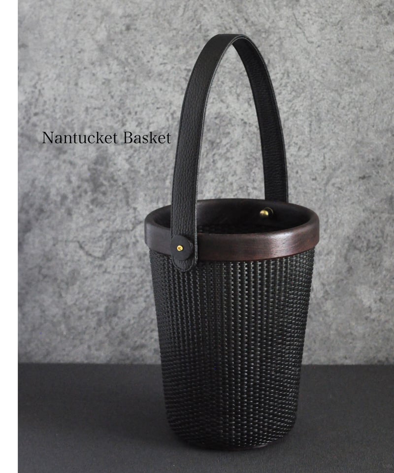 本革レザーケーン/マットブラック(100M) | Flower&Nantucket Baske