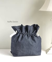【ラッフルデニムインナーバッグ・Lサイズ・（日本製）】