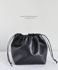 【フェイクレザーインナーバッグ・リッチブラック　Mサイズ・硬め】（日本製）