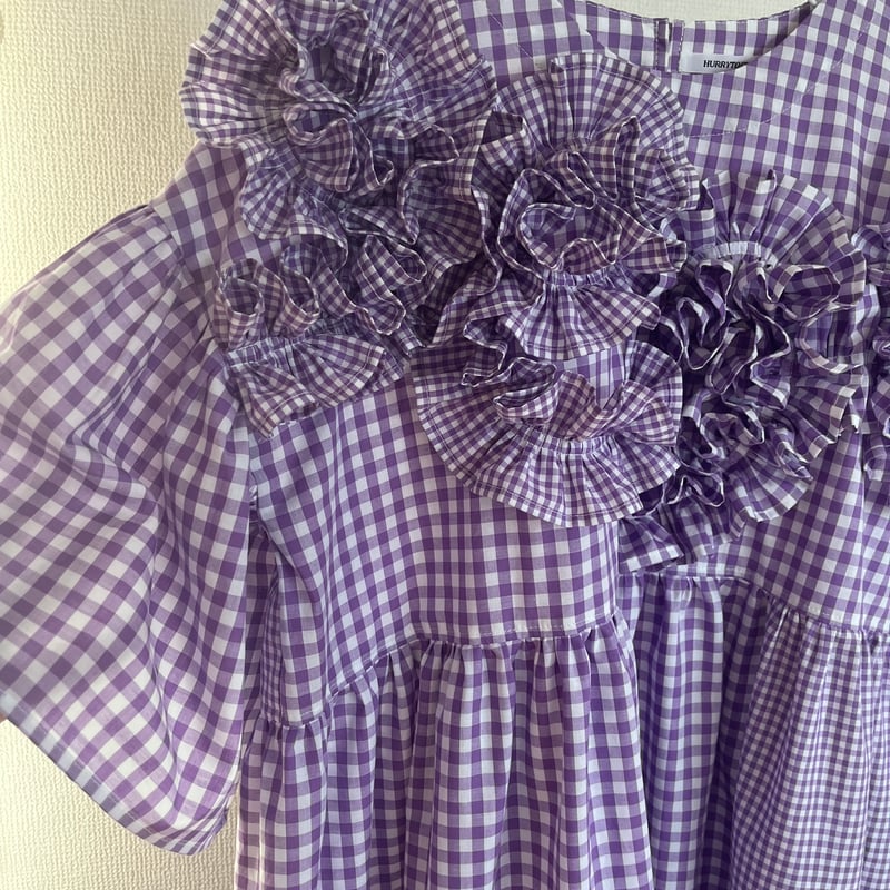 パープルギンガムチェックワンピース | HURRYTOITO ONLINE STORE