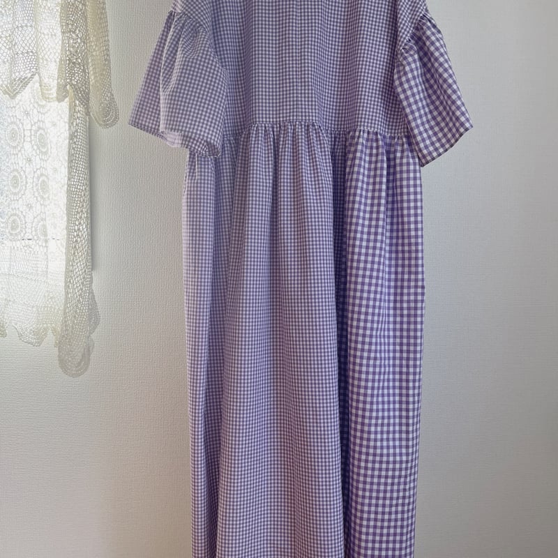 パープルギンガムチェックワンピース | HURRYTOITO ONLINE STORE