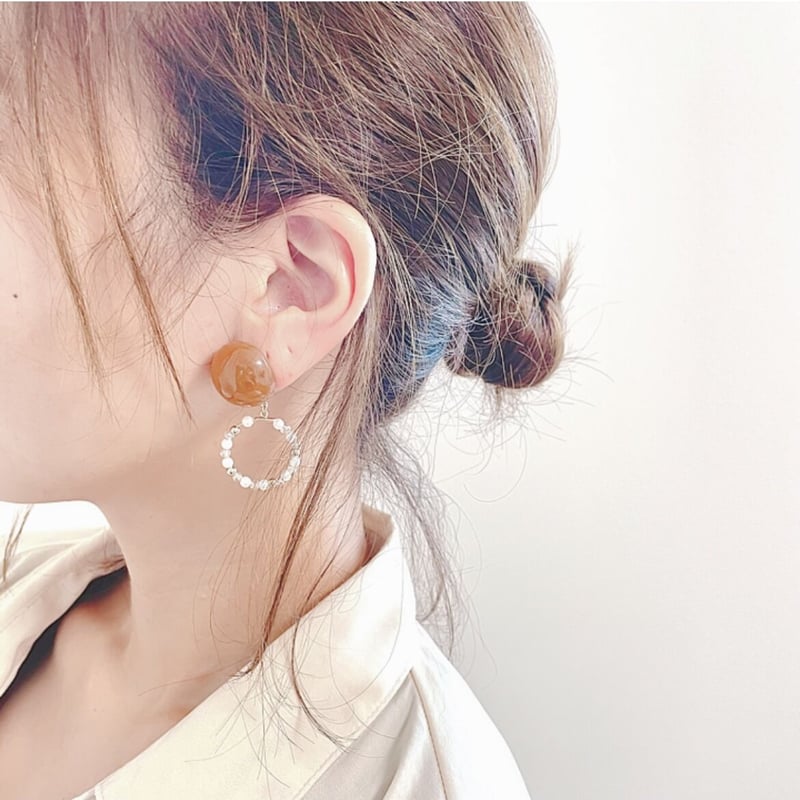 N2 レジン&ビーズフープピアス | Merryde +5