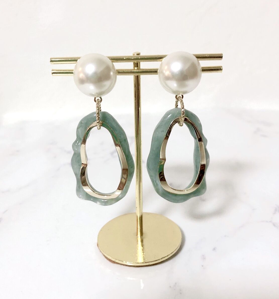 N3 パール＆レジンフープピアス | Merryde +5