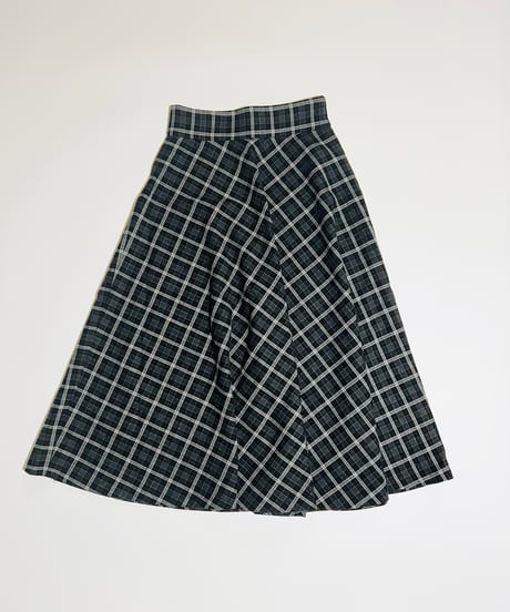 glen check black skirt