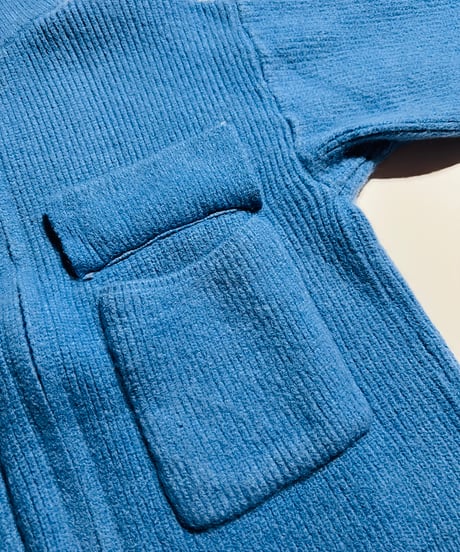 blue pocket zip knit