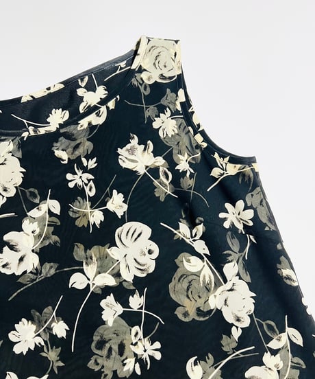 flower no sleeve mini dress