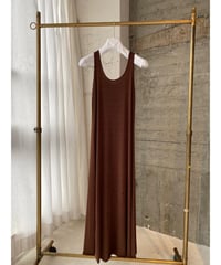 brown no sleeve dress