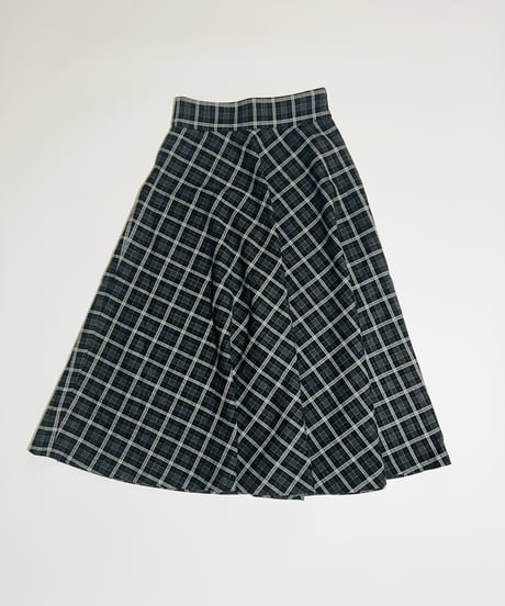 glen check black skirt