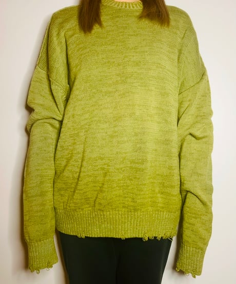 Acne Studios green damage knit