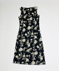 flower no sleeve mini dress