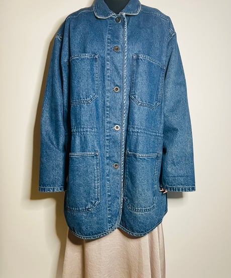over loose denim jacket