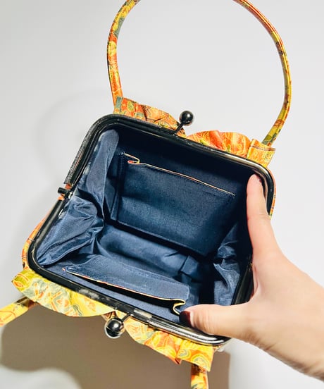 patterned hand bag