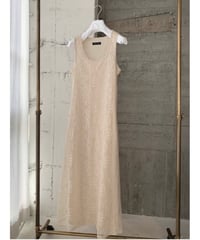 beige lace long dress