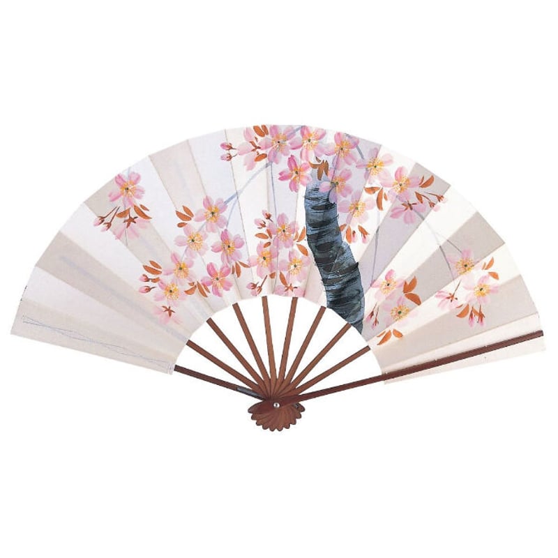 送料無料】京扇子 手描きサクラ（桜） | 伝統京扇子 中村屋