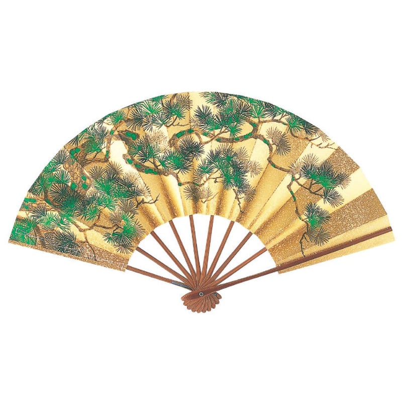 送料無料】京扇子 飾り扇子 花車（裏面は松） | 伝統京扇子 中村屋