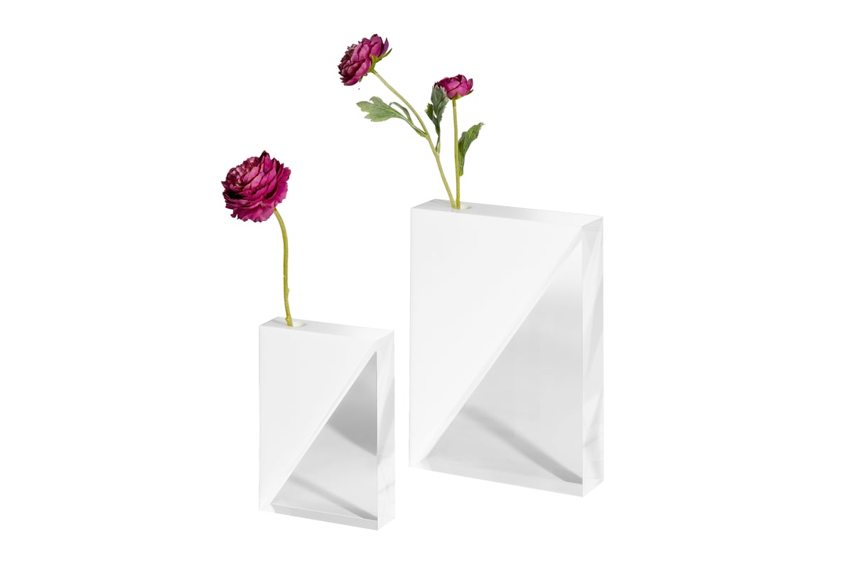 WAAZWIZ ワーズウィズ フラワーベース S DIAGONAL flower vase L white | WAAZWIZ web shop