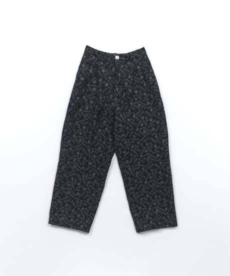 鳥の羽根JQ２タックパンツ　charcoal / green