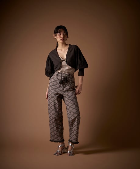 Kala cotton 羽織りショート  植物染チャコール