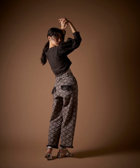 Kala cotton 羽織りショート  植物染チャコール