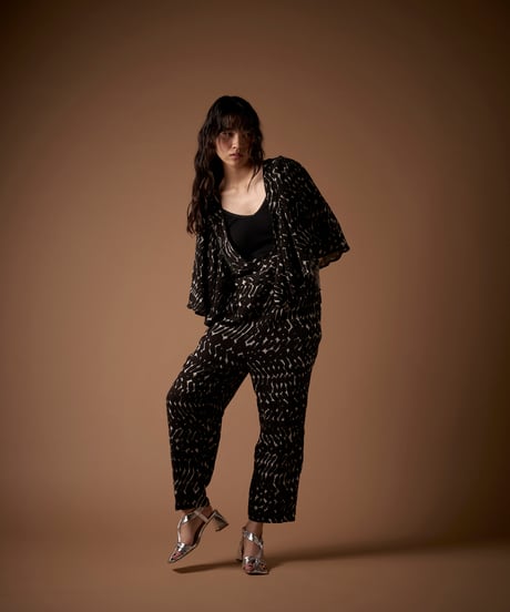 Kala cotton ギャザースリーブオールインワン プリント tree of life
