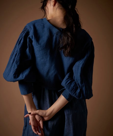 Kala cotton 羽織りショート 藍染