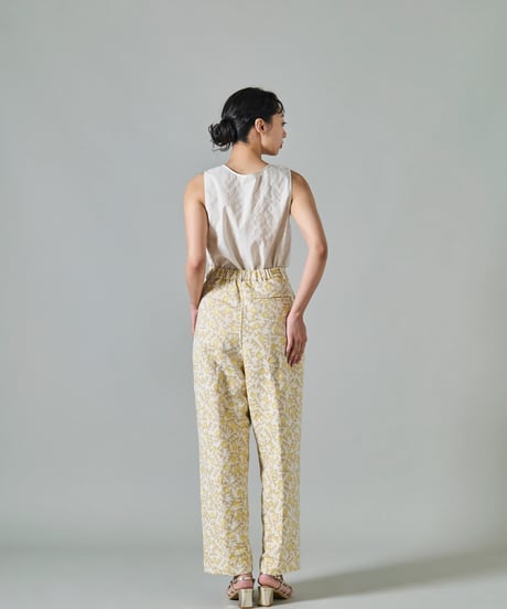 鳥の羽根JQ２タックパンツ　gray / yellow
