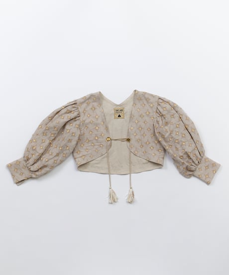 yurtao ユルタオ　金ラメブラウス YURTAO】金ラメストライプ カシュクールロングワンピース〈藍染＋柿渋