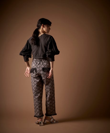 Kala cotton 羽織りショート  植物染チャコール