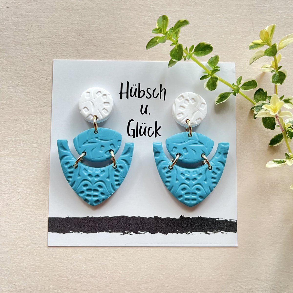 No.1253 ポリマークレイ④ ピアス ポリマークレイピアス001n | Hübsch u. Glück