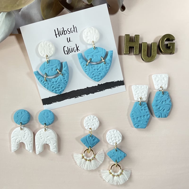 No.1250 ポリマークレイ①ピアス ポリマークレイピアス001n | Hübsch u. Glück