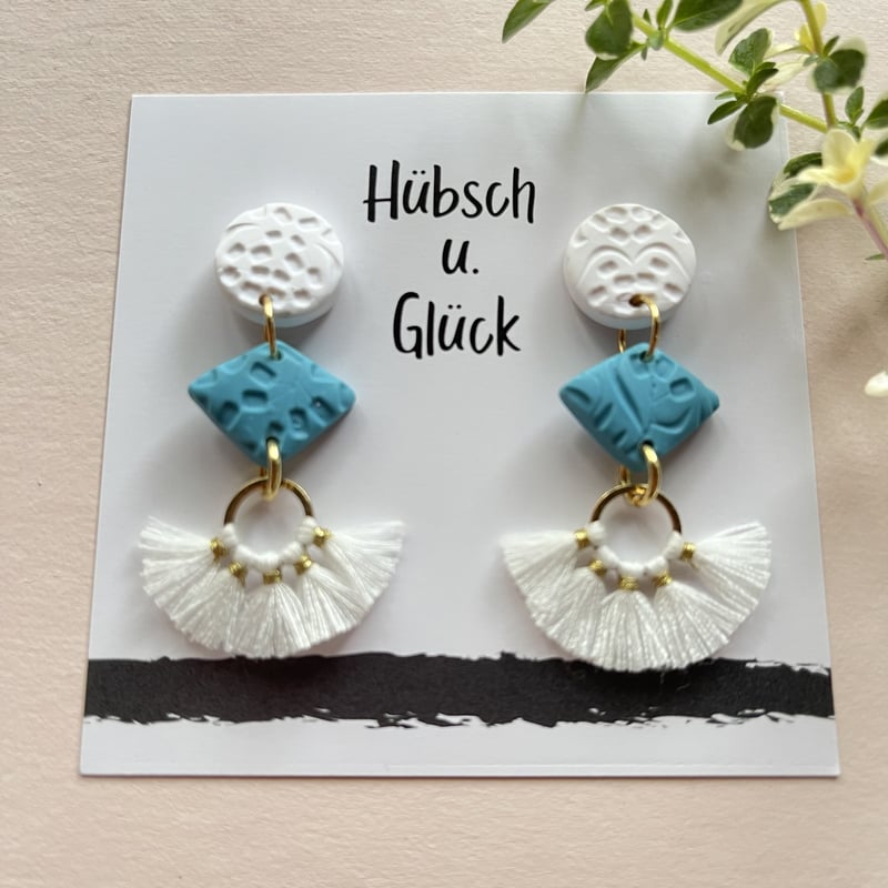 No.1251 ポリマークレイ②ピアス ポリマークレイ☆LAGOONピアス シェル② ピアス（スタッド・一粒