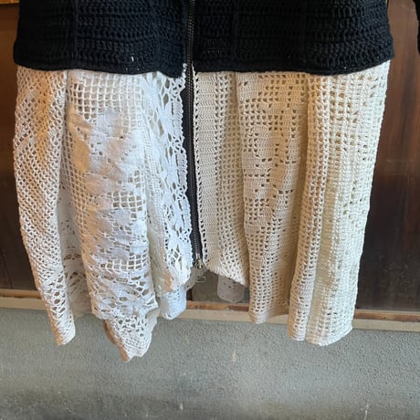 double collar handwork knit jacket  black/ type:O