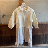 double collar handwork knit jacket  white/ type:J